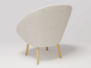 Armchair-ball made of boucle fabric Jimi 3D 모델
