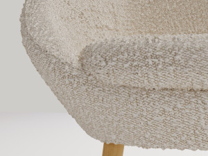 Armchair-ball made of boucle fabric Jimi 3D 모델