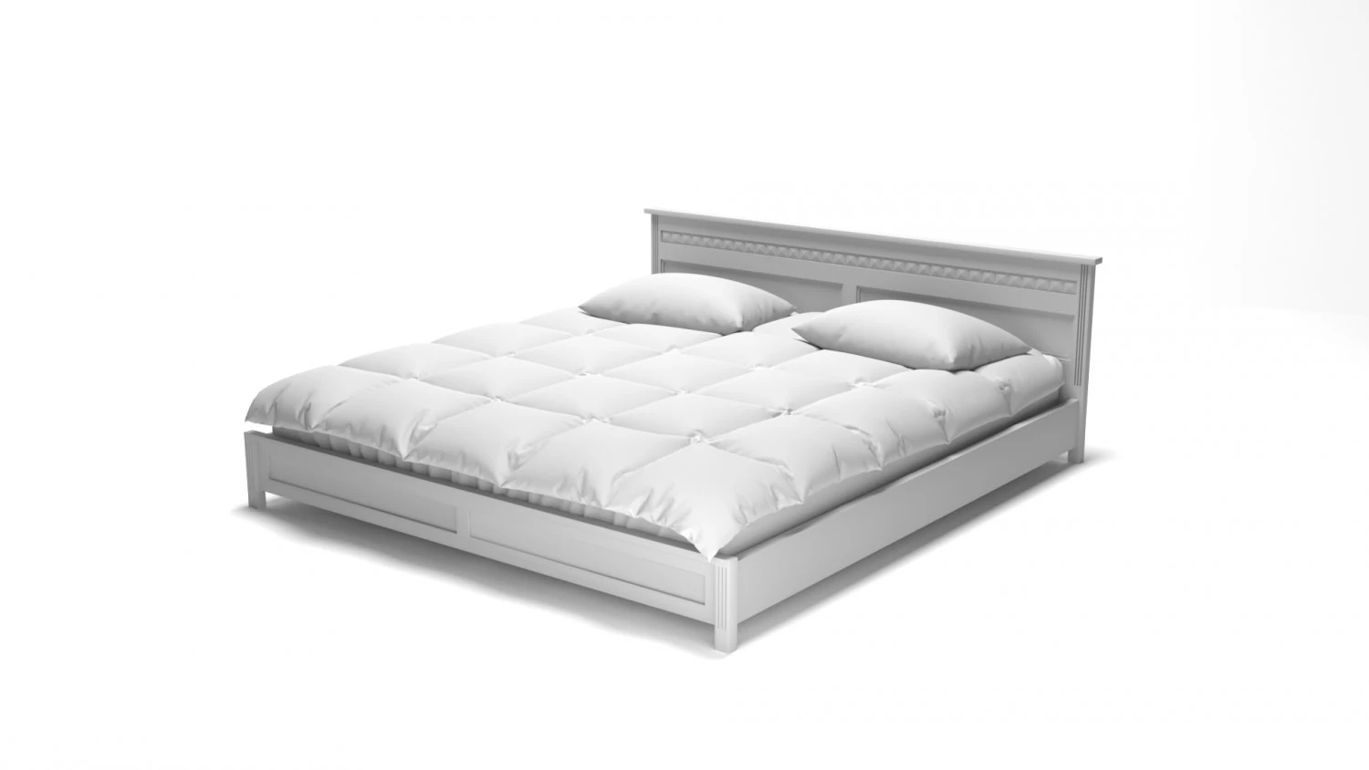 Country-style bed 3D Model .c4d .max .obj .3ds .fbx .stl .blend