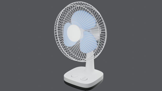 White Table Fan 3D Модель .c4d .max .obj .3ds .fbx .stl .blend 