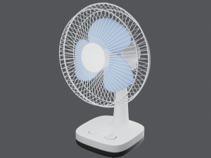 White Table Fan 3D Model