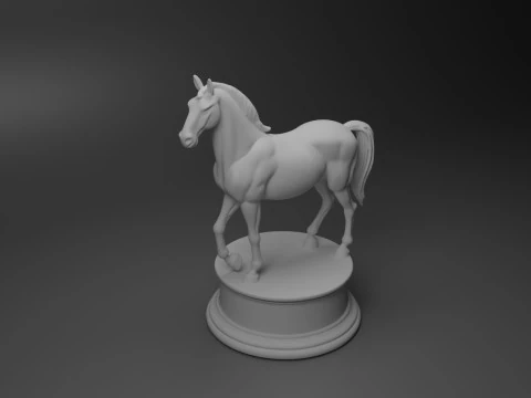 말 동물 조각품 3D 프린트 모델