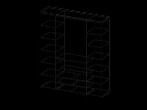 Minimalist bedroom wardrobe 3D Model