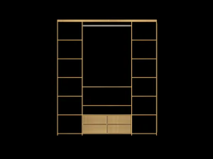 Minimalist bedroom wardrobe 3D Model