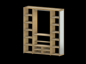 Minimalist bedroom wardrobe 3D Model