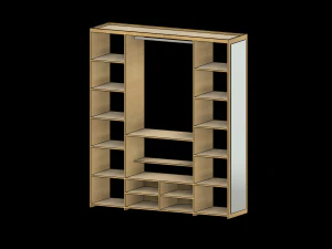 Minimalist bedroom wardrobe 3D Model