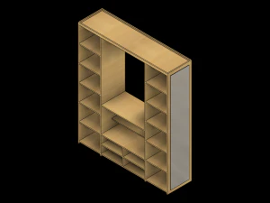 Минималистичный гардероб в спальне 3D Модель