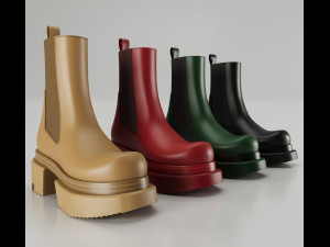 Boots Rick Owens 3D Model