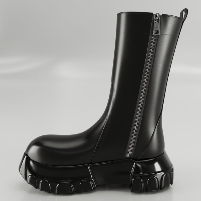 Boots Rick Owens Polished 3D Model .c4d .max .obj .3ds .fbx .stl .blend