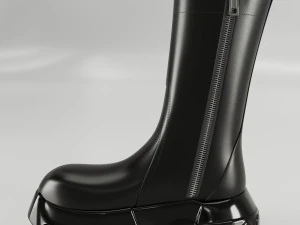 Stiefel Rick Owens poliert 3D Modell