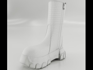 Boots Rick Owens Polished 3D 모델
