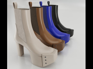 Heels Rick Owens Beveled Platform 3D Model