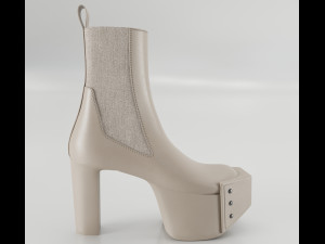 Heels Rick Owens Beveled Platform 3D Model