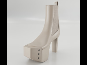 Heels Rick Owens Beveled Platform 3D Model