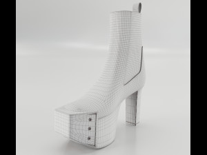 Heels Rick Owens Beveled Platform 3D Model
