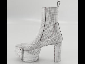 Heels Rick Owens Beveled Platform 3D Model