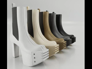 Heels Rick Owens gegrillte Plattform 3D Modell