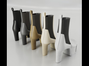Heels Rick Owens Grilled Platform 3D Model