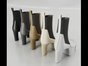 Heels Rick Owens Grilled Platform 3D Model