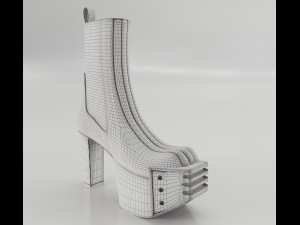 Heels Rick Owens Grilled Platform 3D Model