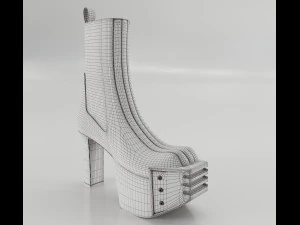 Heels Rick Owens Grilled Platform 3D Model