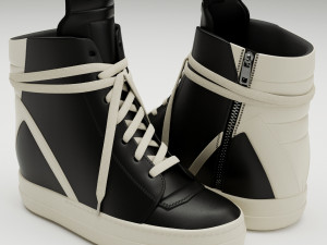 Sneakers Rick Owens Geobasket Converse Black 3D Model