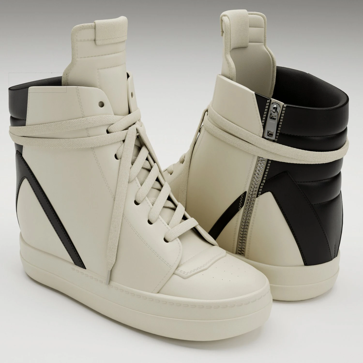 Sneakers Rick Owens Geobasket Converse 3D Model .c4d .max .obj .3ds .fbx .stl .blend 