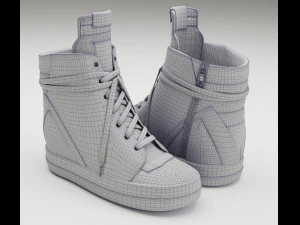 Sneakers Rick Owens Geobasket Converse 3D Model