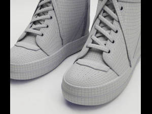 Sneakers Rick Owens Geobasket Converse 3D Model