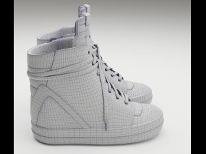 Sneakers Rick Owens Geobasket Converse 3D Model