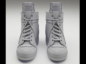 Sneakers Rick Owens Geobasket Converse 3D Model