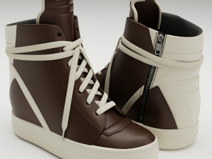 Sneakers Rick Owens Geobasket Converse brown 3D Model