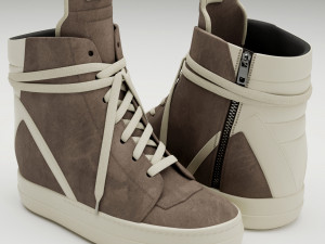 Sneakers Rick Owens Geobasket Converse gray 3D Model