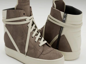 Turnschuhe Rick Owens Geobasket Converse grau 3D Modell