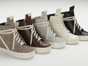 Sneakers Rick Owens Geobasket Converse Collection 3D Model