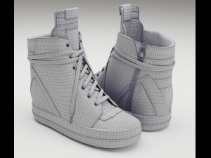 Sneakers Rick Owens Geobasket Converse Collection Modelo 3D