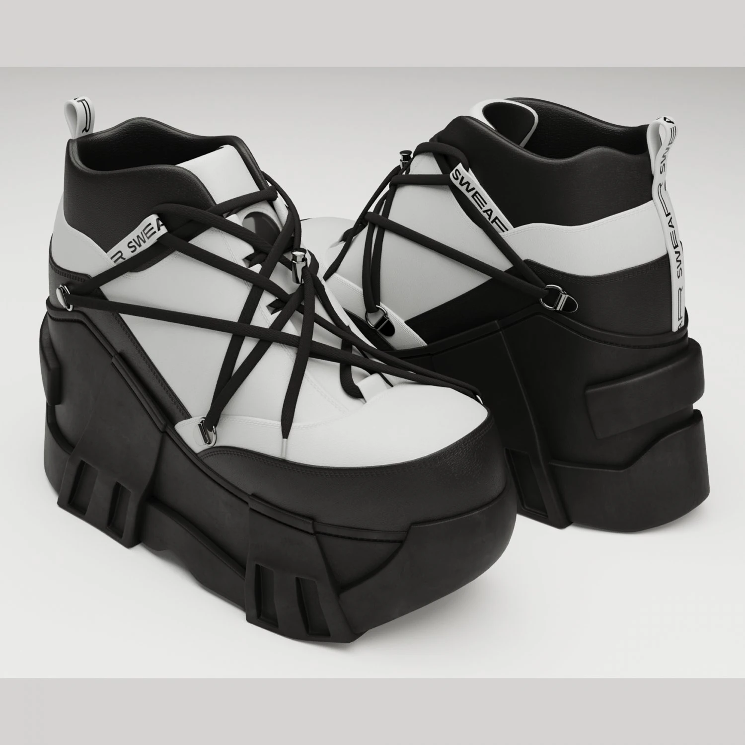 Sneakers Swear Black 3D Model .c4d .max .obj .3ds .fbx .stl .blend 