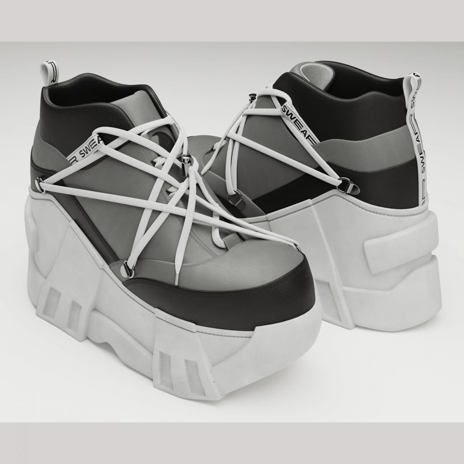 Sneakers Swear 3D Model .c4d .max .obj .3ds .fbx .stl .blend 