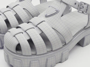 Sandali Prada Blu Modello 3D