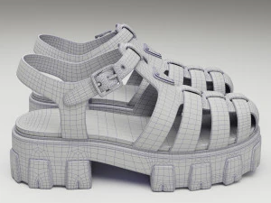 Sandali Prada Blu Modello 3D