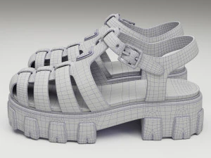 Sandali Prada Blu Modello 3D