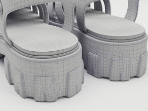 Sandali Prada Blu Modello 3D