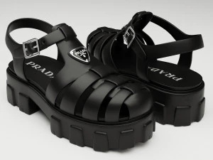 샌들 프라다 블랙 3D 모델