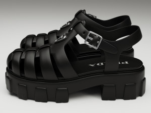 Sandals Prada Black 3D Модель