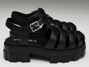 Sandals Prada Black 3D Модель