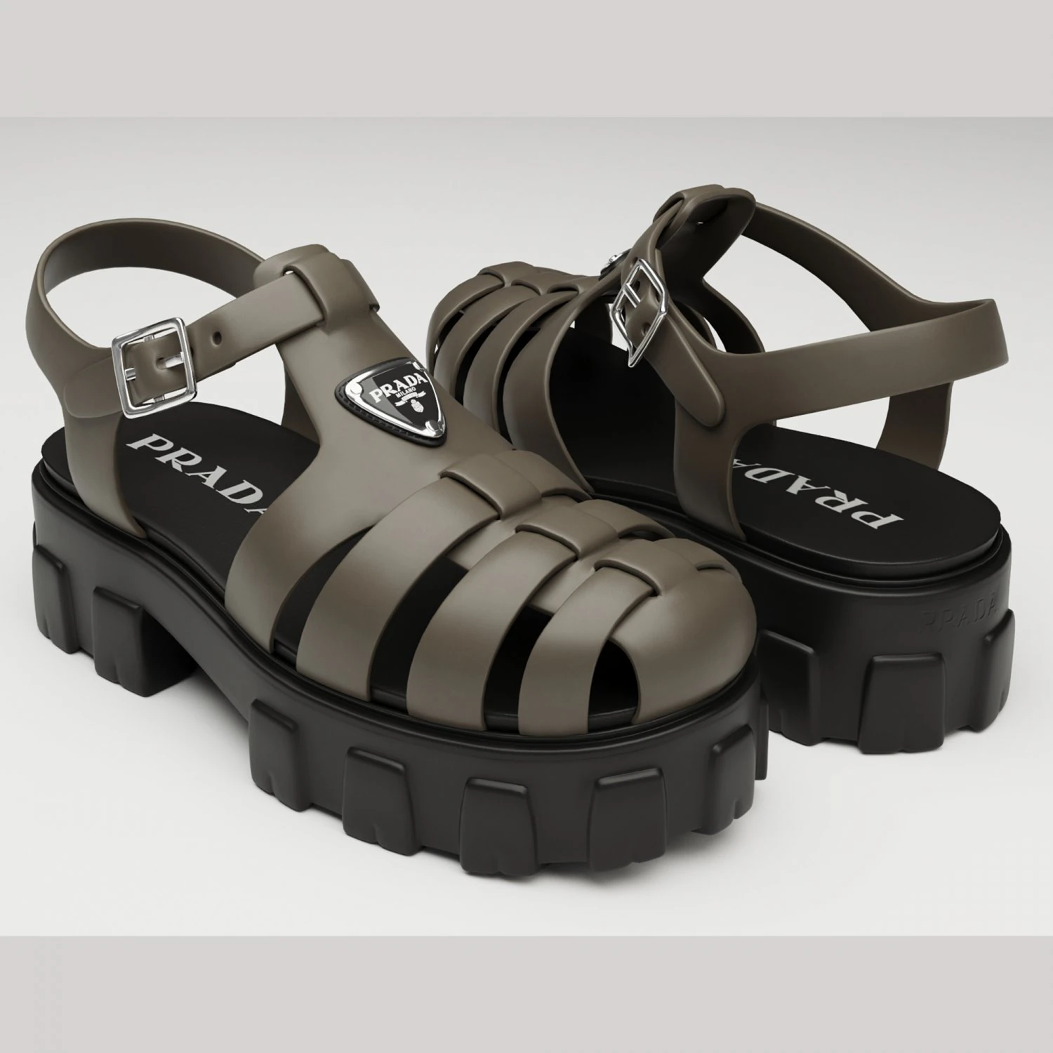 Sandals Prada Brown 3D Model .c4d .max .obj .3ds .fbx .stl .blend