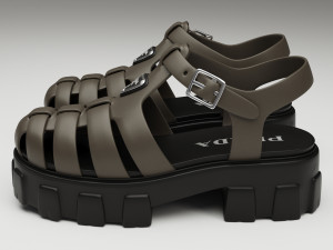 Sandals Prada Brown 3Dモデル