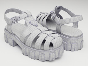 Sandals Prada Brown 3Dモデル