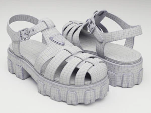 Sandals Prada Brown 3D Model