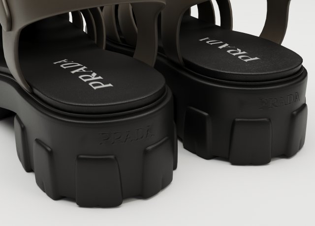 Sandals Prada on platform collection 3D in